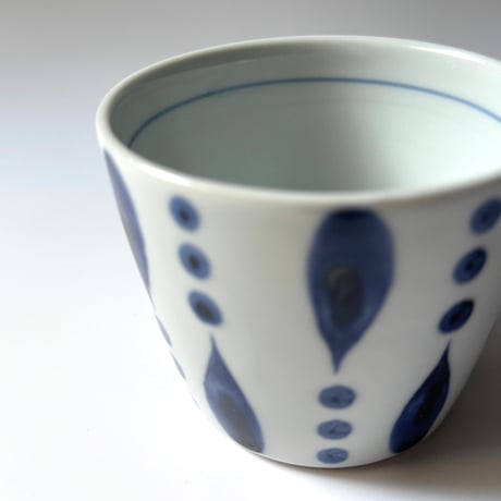 陶房遊　蕎麦猪口（大） 雨ツブ D
