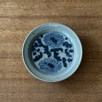 皐月窯　3.5寸高台皿 菊唐草 さ14B（直径約11cm)