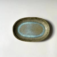 やきもの山上　楕円皿 縁呉須（小）B