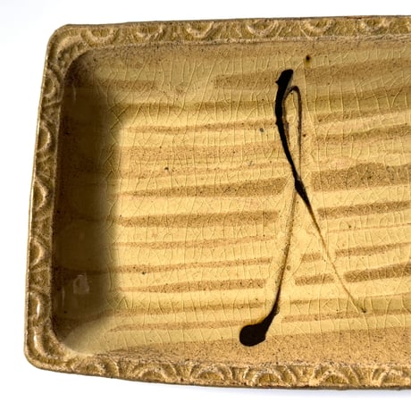 柳瀬俊一郎　押し文角皿 D (約21.5×15.5cm)