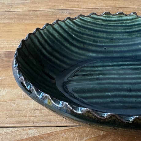 三名窯 松形恭知　楕円鉢 7C (約18.5×14.5cm)