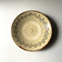 小鹿田焼 黒木昌伸窯　7寸皿　櫛描き　白　G