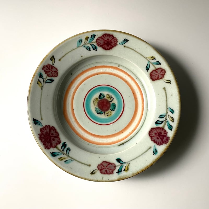 砥部焼中田窯7寸リム皿2枚セット