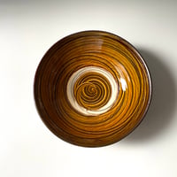 小鹿田焼 坂本浩二窯 坂本拓磨　7寸深皿 藁引き 飴 C