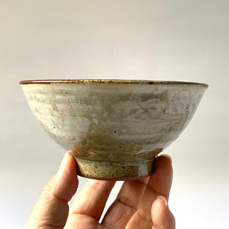 かじや窯　飯碗 大  灰・幕掛 D