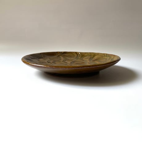 笠原良子　５寸飴釉花文皿 D