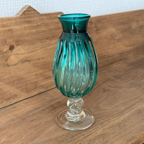吹工房 村上恭一　色モール花器（浅葱） M97