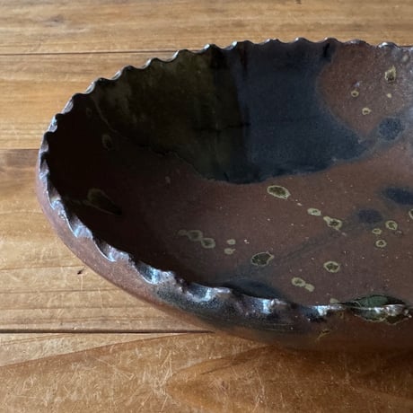 三名窯 松形恭知　楕円鉢 7M (約18.5×14.5cm)※M
