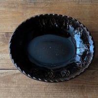 三名窯 松形恭知　楕円鉢 8B (約21×17cm)