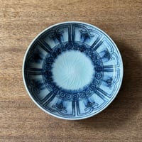陶彩窯　5寸皿 安南染付 花  と6A（直径約14cm）