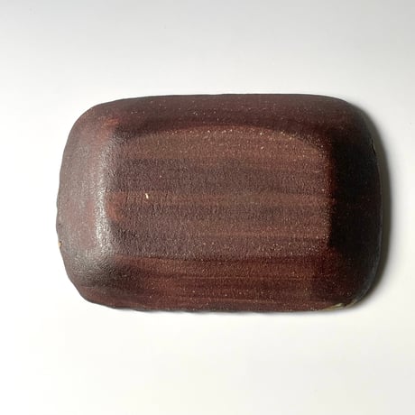 柳瀬俊一郎　６寸長方皿 糠青 抽象文 D1