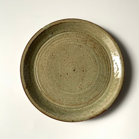 かじや窯　6寸平皿 灰 C
