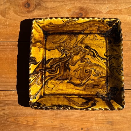 宮野 さとみ　正方皿 D (約19×19cm)