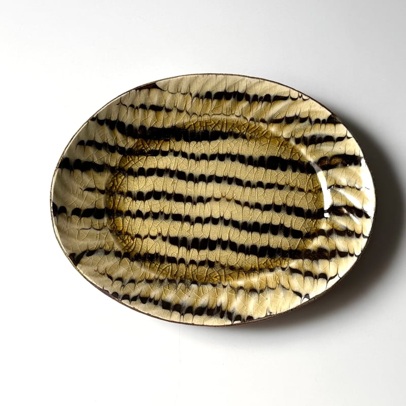 柳瀬俊一郎 縁波オーバル皿 フェザー C (約19×15cm