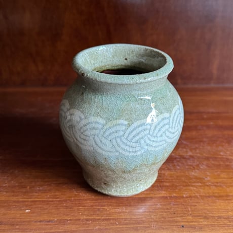 星の宮製陶 高橋あい　花器 象嵌 灰 A