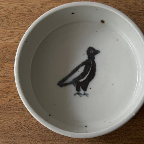 皐月窯　切立鉢 印判鳥 さ15B（直径約10cm)