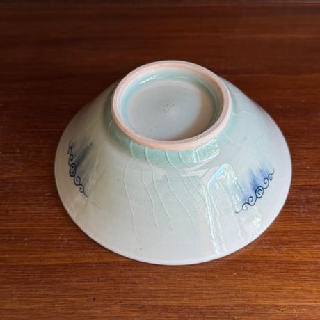 陶彩窯　4寸鉢 安南染付 花  と5B（直径約12cm）