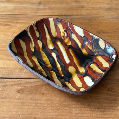 紀窯　中川紀夫　長方鉢(中）（約20.5×16cm) ろ
