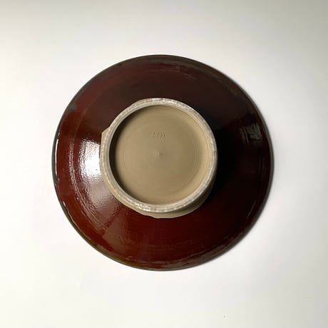 小鹿田焼 坂本浩二窯 坂本拓磨　7寸皿 青・ 刷毛目  J