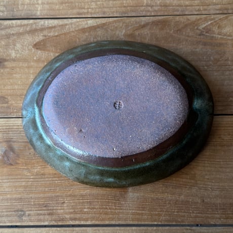 三名窯 松形恭知　楕円鉢 7A (約18.5×14.5cm)