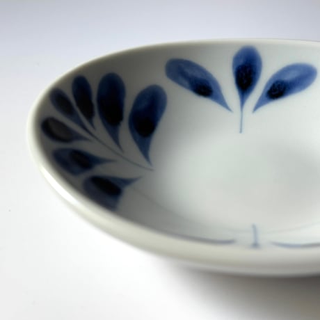 陶房遊　ミニボウル ブルーリーフ A