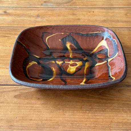 紀窯　中川紀夫　長方鉢 (約24×20cm)