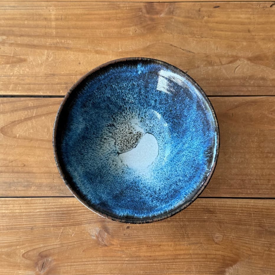 青色陶器 丸形 直径10cm 高さ3cm 村澤陶苑 藁灰釉鉢 B (直径約14.5cm) | kogeiseikatsu.shop