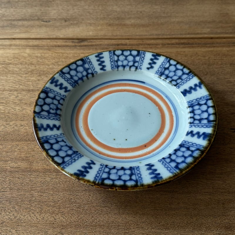 砥部焼 中田窯 7寸リム皿 N4 (直径約22cm) | kogeiseikatsu.shop