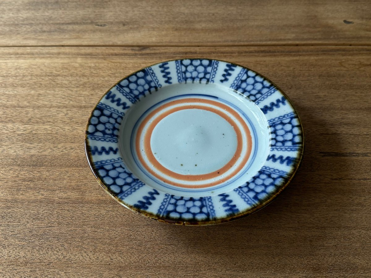 砥部焼 中田窯 7寸リム皿 N4 (直径約22cm) | kogeiseikatsu.shop