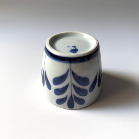 陶房遊　蕎麦猪口（大） ブルーリーフ A