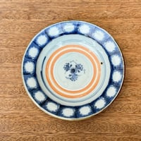 砥部焼 中田窯　6寸リム皿 N3G (直径約19cm)