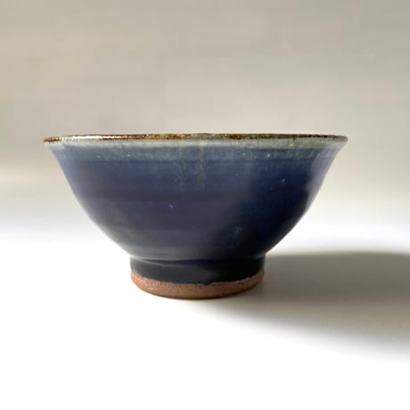 かじや窯　飯碗 大 瑠璃・幕掛 F
