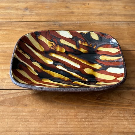 紀窯　中川紀夫　長方鉢(中）（約20.5×16cm) ろ