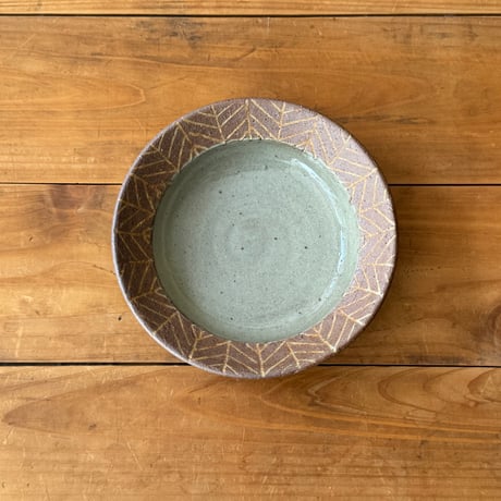 工房コキュ　５寸皿 (直径約15.5cm) 象嵌 A