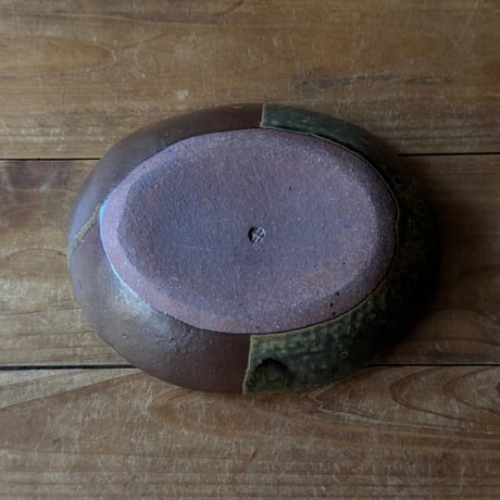 三名窯 松形恭知　楕円鉢 7K2 (約18.5×14.5cm)※k