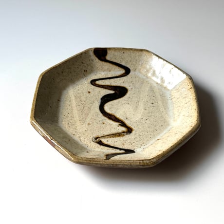 柳瀬俊一郎　八角皿 波 ロ（直径約15cm)