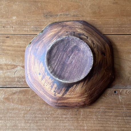 柳瀬俊一郎　八角鉢 菱 27A2（直径約17cm)