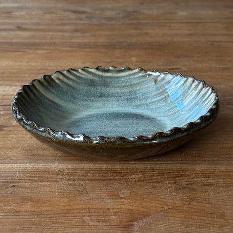 三名窯 松形恭知　楕円鉢 7A (約18.5×14.5cm)
