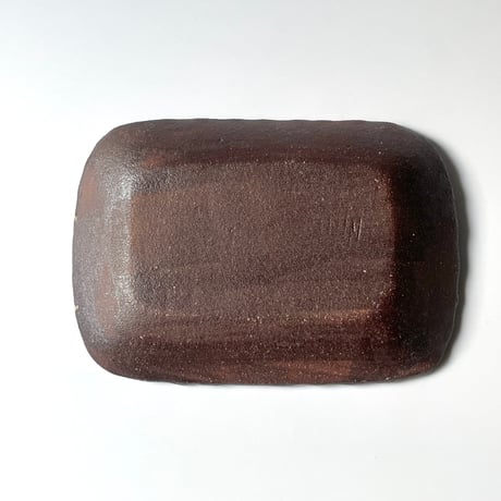 柳瀬俊一郎　６寸長方皿 糠青 抽象文 C1