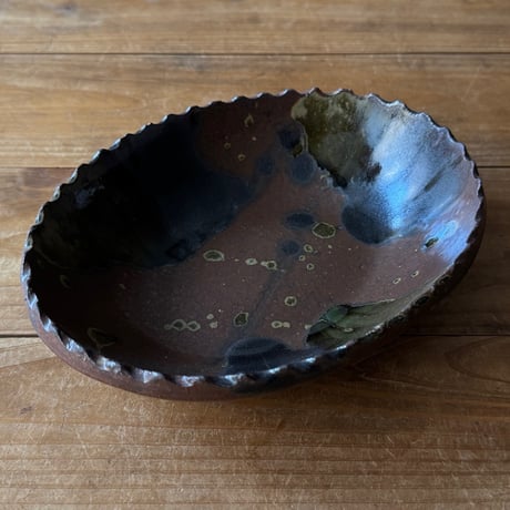 三名窯 松形恭知　楕円鉢 7M (約18.5×14.5cm)※M