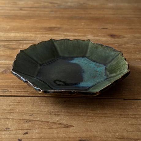 村澤陶苑 村澤享　稜花八角皿 9A (直径約18cm)