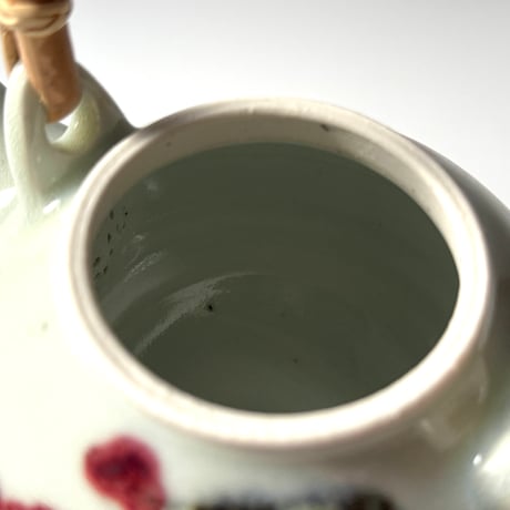 砥部焼 中田窯　土瓶 釉裏紅 梅