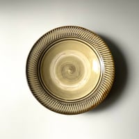 小鹿田焼 黒木昌伸窯　7寸リム皿　フチ飛び鉋　白 C