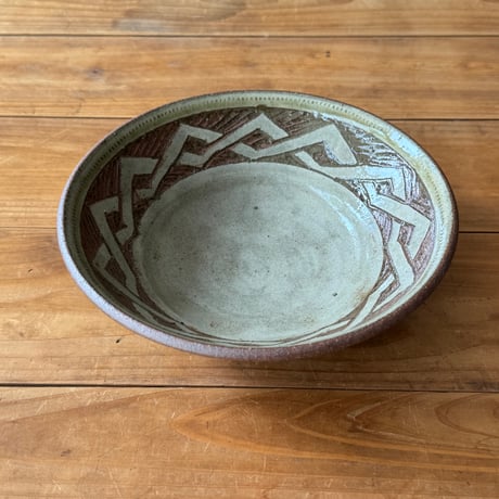 工房コキュ　6寸V皿 (直径約18.5cm)
