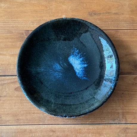 村澤陶苑　灰釉重掛皿 (直径約21cm)
