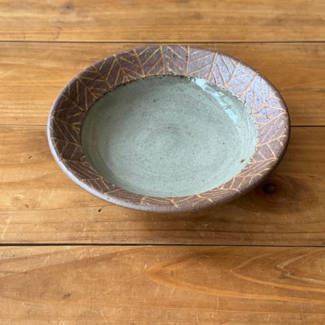 工房コキュ　５寸皿 (直径約15.5cm) 象嵌 B