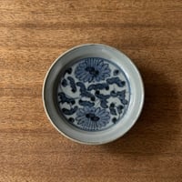 皐月窯　3.5寸高台皿 菊唐草 さ14A（直径約11cm)