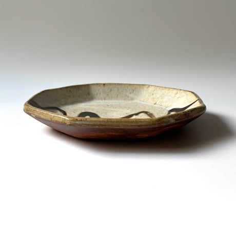 柳瀬俊一郎　八角皿 波 ロ（直径約15cm)