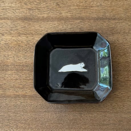 イロリ工房　隅切角皿 イ3B（約12×11cm)