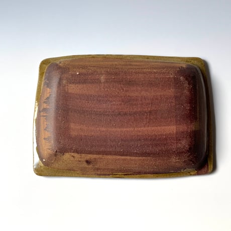 柳瀬俊一郎　押し文角皿 D (約21.5×15.5cm)